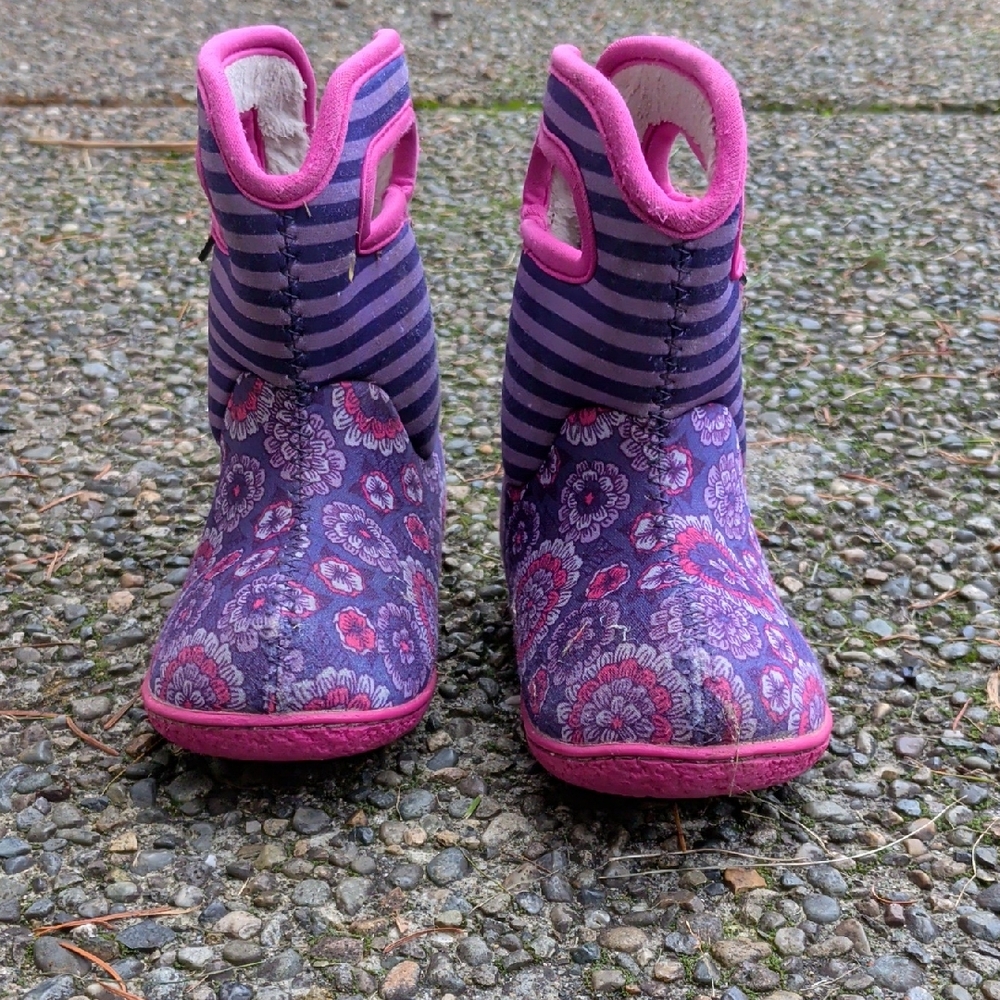 Baby Bogs KidBoots - Purple and Pink Floral Stripes